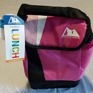Arctic Zone Pink and Black Insulated Lunch Bag